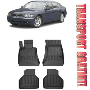 Bmw Seria 7 E66, Sedan, Din 09.2001 - 2008 , Set Covorase Auto Tip Tavita Premium 3D, din cauciuc