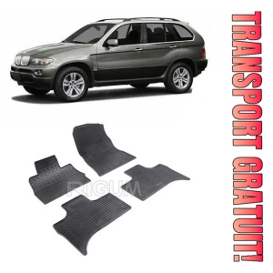 Bmw X5 E53, Suv, fabricat din 06.2000 - 03.2007, set covorase auto dedicate, din cauciuc 100% Premium