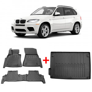 Bmw X5 (E70) (2006-2013) Set covorase auto cauciuc G.Modern Line 3D + Tavita portbagaj Modern Line