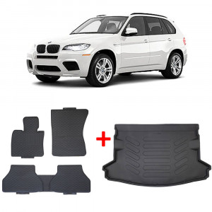 Bmw X5 (E70) (2007-2013) Set 5 covorase auto cauciuc Exclusive Line + Tavita portbagaj Urban Line