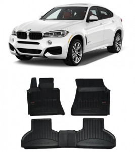 Bmw X6 F16, Suv, Din 11.2014 - 10.2019 , Set Covorase Auto Tip Tavita Premium 3D, din cauciuc accesorii pentru autoturismul tau - masina v173714