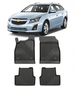 Chevrolet Cruze Din 09.2012 - 2016, Combi , Set Covorase Auto Tip Tavita Premium 3D, din cauciuc accesorii pentru autoturismul tau - masina v168540