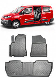 Citroen Berlingo II, Van, Din 2008 - 08.2018 , Set Covorase Auto Tip Tavita Premium 3D, din cauciuc accesorii pentru autoturismul tau - masina v175064