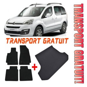 Citroen Berlingo Set Covorase + tavita portbagaj auto Citroen Berlingo II fabricatie 2008 - 08.2018, caroserie van, 5 locuri