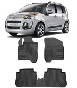 Citroen C3 Picasso Din 2009 - 10.2017, Van , Set Covorase Auto Tip Tavita Premium 3D, din cauciuc accesorii pentru autoturismul tau - masina v166757