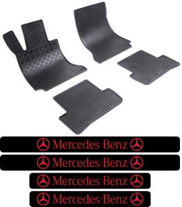 Covorase Mercedes Clasa C W204, Sedan, din 04.2007 - 02.2014 si set 4 stickere protectie praguri Mercedes accesorii pentru autoturismul tau - masina v3391