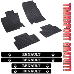 Covorase Renault Kadjar, SUV, din 06.2015 - prezent si set 4 stickere protectie praguri Renault