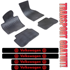 Covorase Volkswagen Passat CC, Coupe, din 06.2008 - 11.2016 si set 4 stickere protectie praguri Volkswagen