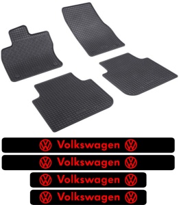 Covorase Volkswagen Tiguan II Allspace, SUV, din 11.2017 - prezent si set 4 stickere protectie praguri Volkswagen accesorii pentru autoturismul tau - masina v3695