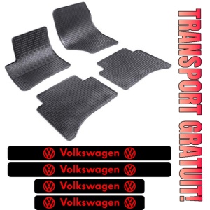 Covorase Volkswagen Touareg I, SUV, din 11.2002 - 2010 si set 4 stickere protectie praguri Volkswagen