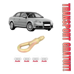 Cui carlig remorcare, tractare auto AUDI A4 B7 (8EC) din 2004-2008, Otel, Cri-Flo, 4 Stickere cu AUDI