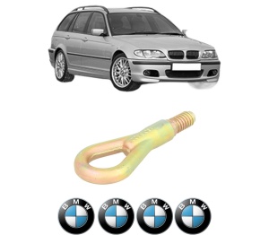 Cui carlig remorcare, tractare auto BMW Seria 3 Touring (E46) din 1999-2005, Otel, Cri-Flo, 4 Stickere cu BMW - Img 2