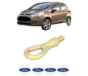 Cui carlig remorcare, tractare auto FORD B-MAX (JK) din 2012-2015, Otel, Cri-Flo, 4 Stickere cu FORD - Img 2
