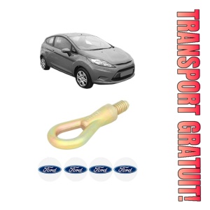 Cui carlig remorcare, tractare auto FORD FIESTA VI (CB1, CCN) din 2008-2018, Otel, Cri-Flo, 4 Stickere cu FORD