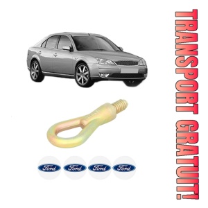 Cui carlig remorcare, tractare auto FORD MONDEO III (B5Y) din 2000-2007, Otel, Cri-Flo, 4 Stickere cu FORD
