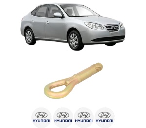 Cui carlig remorcare, tractare auto HYUNDAI ELANTRA IV Saloon (HD) din 2006-2013, Otel, Cri-Flo, 4 Stickere cu HYUNDAI - Img 2