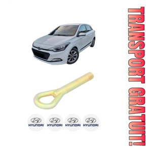 Cui carlig remorcare, tractare auto HYUNDAI i20 II (GB, IB) din 2014-2021, Otel, Cri-Flo, 4 Stickere cu HYUNDAI