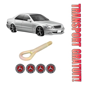 Cui carlig remorcare, tractare auto MERCEDES-BENZ S-CLASS (W220, V220) din 1998-2005, Otel, Cri-Flo, 4 Stickere cu MERCEDES-BENZ