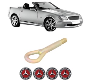 Cui carlig remorcare, tractare auto MERCEDES-BENZ SLK (R170) din 1996-2004, Otel, Cri-Flo, 4 Stickere cu MERCEDES-BENZ - Img 2