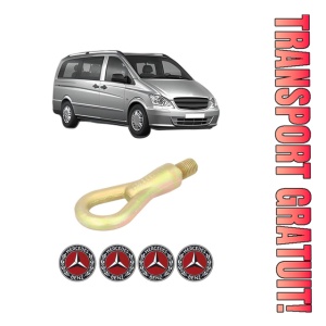 Cui carlig remorcare, tractare auto MERCEDES-BENZ VITO Bus (W639) din 2003-2014, Otel, Cri-Flo, 4 Stickere cu MERCEDES-BENZ
