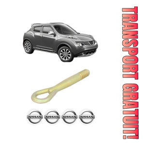 Cui carlig remorcare, tractare auto NISSAN JUKE (F15) din 2010-2019, Otel, Cri-Flo, 4 Stickere cu NISSAN