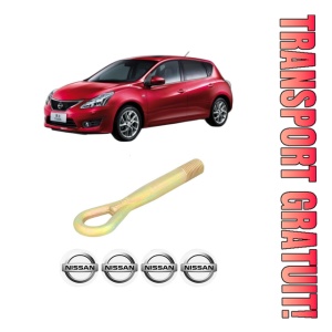 Cui carlig remorcare, tractare auto NISSAN TIIDA Hatchback (C12) din 2013, Otel, Cri-Flo, 4 Stickere cu NISSAN