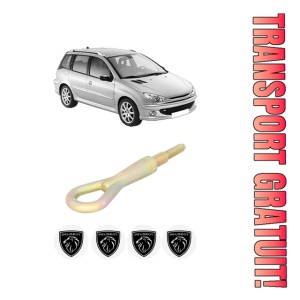 Cui carlig remorcare, tractare auto PEUGEOT 206 SW (2E/K) din 2002-2007, Otel, Cri-Flo, 4 Stickere cu PEUGEOT
