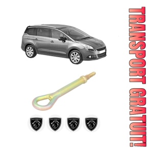 Cui carlig remorcare, tractare auto PEUGEOT 5008 (0U_, 0E_) din 2009-2017, Otel, Cri-Flo, 4 Stickere cu PEUGEOT