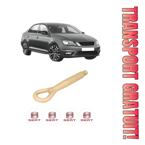 Cui carlig remorcare, tractare auto SEAT TOLEDO IV (KG3) din 2012-2019, Otel, Cri-Flo, 4 Stickere cu SEAT - Img 1