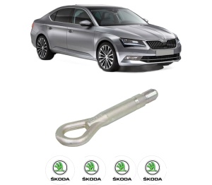 Cui carlig remorcare, tractare auto SKODA SUPERB III (3V3) din 2015-2024, Otel, Cri-Flo, 4 Stickere cu SKODA - Img 2