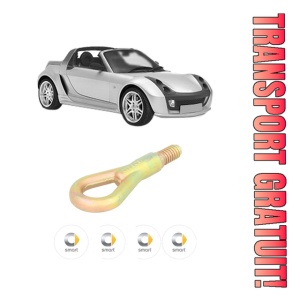 Cui carlig remorcare, tractare auto SMART ROADSTER (452) din 2003-2005, Otel, Cri-Flo, 4 Stickere cu SMART