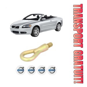 Cui carlig remorcare, tractare auto VOLVO C70 II Convertible (542) din 2006-2013, Otel, Cri-Flo, 4 Stickere cu VOLVO