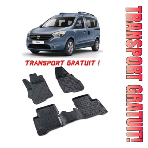 Dacia Dokker 2012-2021 Set 2 Covorase Auto (Fata) Cauciuc Tip tavita Premium Line 3D - Transport Gratuit!