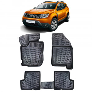 Dacia Duster 4X4 2017- Set 4 covorase auto din cauciuc tip tavita premium line 3D accesorii pentru autoturismul tau - masina v242378