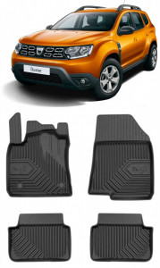 Dacia Duster II Din 01.2018 - Prezent, Suv , Set Covorase Auto Tip Tavita Premium 3D, din cauciuc accesorii pentru autoturismul tau - masina v165203
