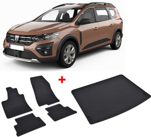 Dacia Jogger din 2022 - Prezent Combi *3 , Set Covorase + tavita portbagaj auto - Img 2