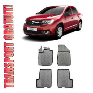 Dacia Logan II, Sedan, Din 03.2013 - 12.2020 , Set Covorase Auto Tip Tavita Premium 3D, din cauciuc