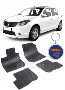 Dacia Sandero fabricat din 2007 - 2013, set covorase auto dedicate, din cauciuc 100% Premium accesorii pentru autoturismul tau - masina v157566
