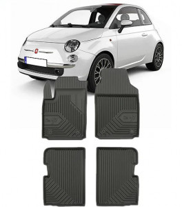 Fiat 500 Din 09.2007 - Prezent, Hatchback , Set Covorase Auto Tip Tavita Premium 3D, din cauciuc accesorii pentru autoturismul tau - masina v168121