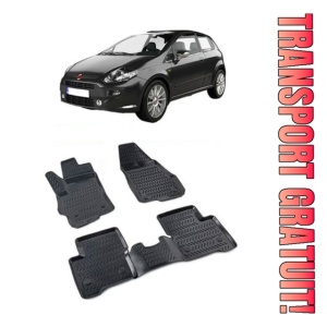 Fiat Punto III 2005-2018 Set 4 covorase auto din cauciuc tip tavita premium line 3D - Transport Gratuit!