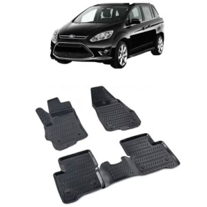 Ford C-Max II 2011-2019 Set 4 covorase auto din cauciuc tip tavita premium line 3D - Transport Gratuit! - Img 2