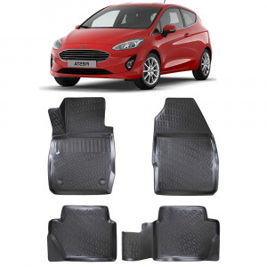 Ford Fiesta VII 2018- Set 4 covorase auto din cauciuc tip tavita premium line 3D accesorii pentru autoturismul tau - masina v242601