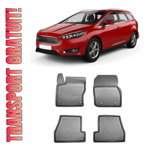 Ford Focus III, Combi, Din 03.2011 - 08.2018 , Set Covorase Auto Tip Tavita Premium 3D, din cauciuc