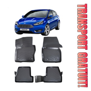 Ford Focus III Facelift 2014-2018 Set 4 covorase auto din cauciuc tip tavita premium line 3D