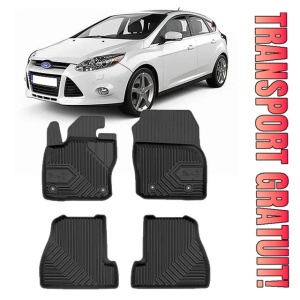 Ford Focus III Facelift Din 2014 - 08.2018, Hatchback , Set Covorase Auto Tip Tavita Premium 3D, din cauciuc