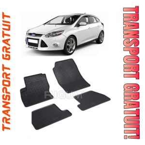Ford Focus III, Hatchback, fabricat din 03.2011 - 08.2018, set covorase auto dedicate, din cauciuc 100% Premium