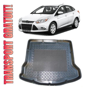 Ford Focus III Sedan din 05.2011 - 08.2018, Tavita Pentru Portbagaj Lux Premium Dedicata, Roata Rezerva Ingusta / Kit Reparatie *1