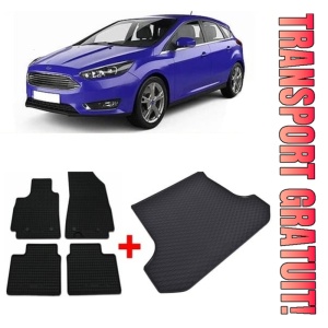 Ford Focus IV Hatchback din 09.2018 - Prezent, Set Covorase + tavita portbagaj auto Portbagaj Inferior Roata Rezerva Ingusta *3