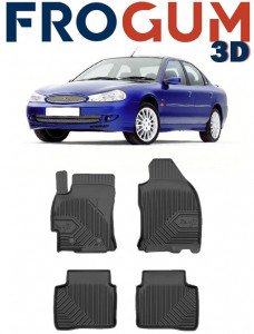 Ford Mondeo III Din 2001 - 08.2007, Sedan , Set Covorase Auto Tip Tavita Premium 3D, din cauciuc accesorii pentru autoturismul tau - masina v167234