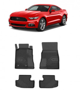 Ford Mustang Din 2014 - Prezent, Coupe , Set Covorase Auto Tip Tavita Premium 3D, din cauciuc accesorii pentru autoturismul tau - masina v162412